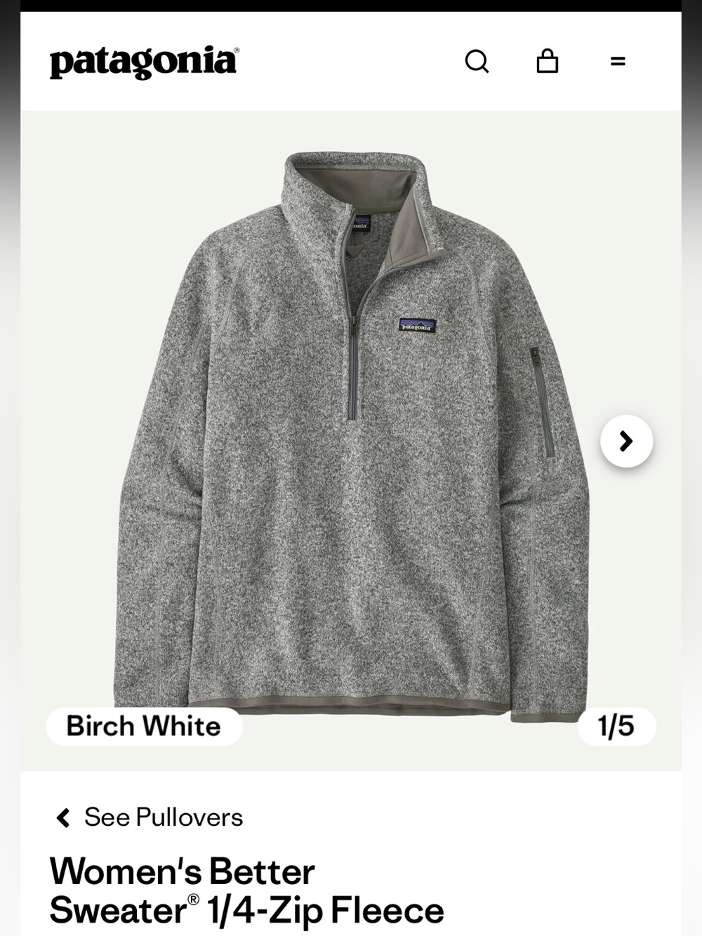 Patagonia Women’s Better Sweater 1/4 Zip Fleece